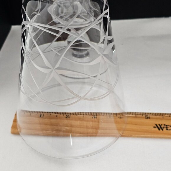 Cork Crystal stylized Starlight Water Goblet 8" chalice ice tea beer 16oz starbu - Picture 9 of 10